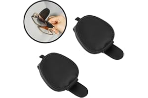 WANDERGO Soporte para Gafas de Coche Universal, 2Piezas Ticket Tarjetas para Gafas de Sol, Portagafas Magnético para Coche de Cuero PU, Clip Gafas para Todos los Modelos de Coches, Negro