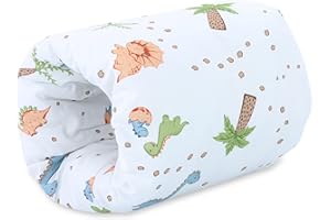 Totsy Baby Almohada de Lactancia pequeña Manguito de Lactancia Ø20cm - Mini Almohada de algodón para bebés para amamantar y Dar biberones sobre la Marcha Dinosaurio Blanco