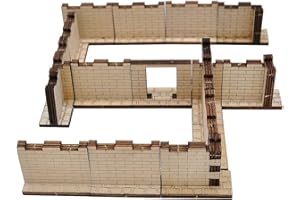 CZYY D&D Dungeon muri in mattoni (set da 16) in legno, tagliati al laser, 5,1 x 2,5 cm, 3D, piastrelle modulari per terreni da 28 mm, perfette per Dungeons & Dragons, Warhammer e altri tavoli RPG