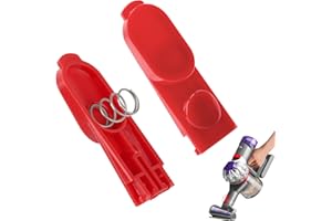 DEWFIGS ㅤ Lot de 2 Boutons de Verrouillage à Clip avec Ressort, Aspirateur Pièces de Rechange à Entraînement électrique pour Dyson V7, V8, V10, V11, V15, Accessoires Installation Facile, Durable, Rouge