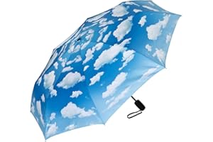 VON LILIENFELD® Składany parasol kieszonkowy automatyczny lekki automatycznie otwierany teleskopowy motyw kobiety mężczyźni niebo bawarskie niebo, NIEBIESKI, M