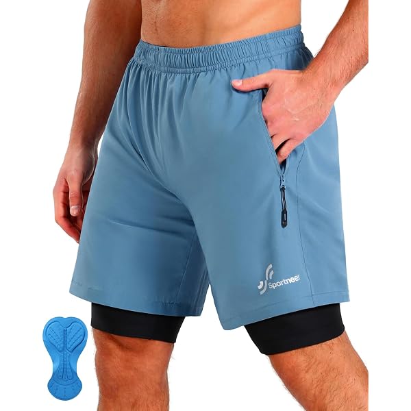 Sportneer Radlerhose Damen Gepolstert mit Tasche MTB Radlerhose Damen Gepolsterte Radhose Damen Radlerhose Mountainbike Radsport Sport Radfahren Outdoor Fashion