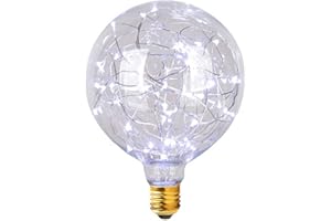 Lampadina Vintage,KINGCOO G95 E27 3W Globe Edison Lampada Lampadine LED Luce Stella Lampadine a Incandescenza per Bambini Atmosfera,per Interni e Lampadine a Risparmio Energetico per Casa (Bianca)