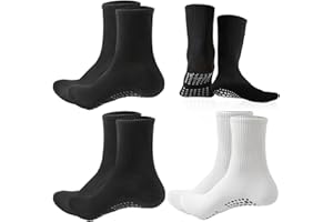 KEYRI 3 Pairs Kids Football Socks - Silicone Grip Nonslip Soccer Socks for Boys & Girls, Ages 7-13