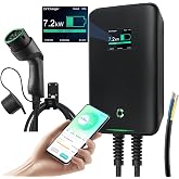 Wallbox 7.4 kW Electric Car Charger App, RCD Type A 30mA AC + 6mA DC | Wallbox 7.4 kW Single Phase, Type 2, 6-32A, 230V, TPU