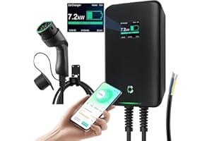 astoneves 32A Wallbox EV 7kW estación de Carga monofásica para Coches eléctricos con Conector Tipo 2 para vehículos eléctricos Cumple con 6m(7kW App)