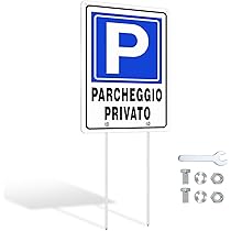 Cartelli Parcheggio Privato - 2 Pezzi In Alluminio, 20x30 Cm, Blu - Foto 8