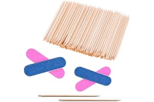 VDFJEK 104 Pcs Orange Sticks for Nails, Cuticle Sticks, Orange Sticks, Orange Wood Sticks, Nail Sticks, Wooden Cuticle Sticks, Wooden Nail Sticks, Cuticle Pusher, Nail Cuticle Pusher, Ideal Cuticle Pushers