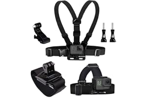 ‎TELESIN TELESIN Eyeon 3-in-1-Set Brustgurt + Befestigung für Kopfgurt + Handgelenkbefestigung mit J Hook für GoPro, Xiaomi YI, SJCAM, Campark, Victure, Crosstour, Apeman Action-Kamera