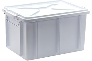 Giganplast 1900MO Cassetta con Coperchio, Bianco, 35x25x20 cm