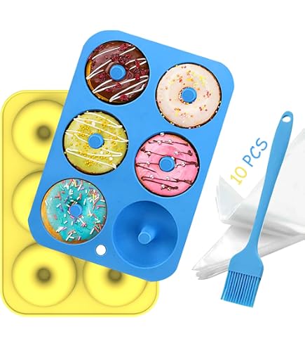 weiclianhp 2 Stampi per Ciambelle in Silicone Antiaderente, 8 Cavità - Per Ciambelline, Torte, Dolci e Dessert | Resistente al Calore, Facile da Pulire | Stampo da Forno Durevole (Set da 2