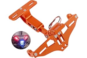 BAIONE Worldmotop Motorcycle License Plate Bracket Fender Eliminator Kit Universal Replacement for Yamaha Kawasaki Honda Ducati Suzuki BMW Adjustable Light Tail Tidy Holder Mount(orange)