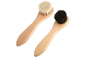 lasuroa 2 Brosses à Récurer pour Gants Baseball, Brosses à Récurer pour Gants Baseball Poils de Cheval Doux Noirs et Blancs Accessoires de Nettoyage en Profondeur