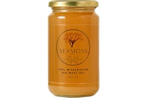GORDON WATKINS Sea Moss Gel, made with Wildcrafted, Irish Sea Moss from Grenada. Vegan. Dr Sebi Approved. (Honey, Turmeric and Ginger, 250ml)