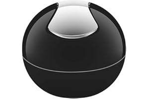 Spirella Poubelle Salle de Bains Récipient à cosmétiques 1 Litre Finition Brillante ou Mate Boîte à ordures à Couvercle pivotant Poubelle à Table Noir