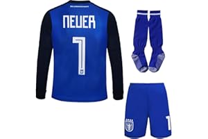 Mokiss Deutschland Neuer Kinder Torwart Trikot Fußball #1 Neu Saison Shorts Socken Torwarttrikot Langarm
