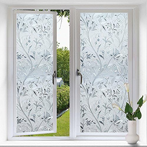 Decorative Window Film By LYlife,Privacy Self-Adhesive Static Film Anti-UV Frosted Window Sticker For Glass Window Meeting Room Bathroom Bedroom,Living Room,Balcony (60x200 cm)