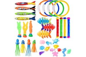 VPPIK 35pcs Colorful Diving Sinkies, Pool Toys For Kids 7-12 Toddlers 1-5, Swimming Pool Games For Holiday Beach Fun