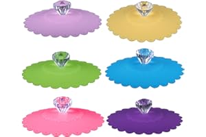 CaLeQi - Coppa in silicone riutilizzabile, riutilizzabile, anti-polvere, riutilizzabile, per tazze di bevande calde,6 set (colore casuale)