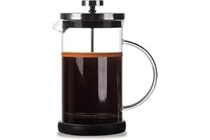 DATEFUN French Press, 600ml Caffettiera Francese con Tripli Filtri, Stantuffo in Acciaio e Contenitore in Vetro Borosilicato, Caffettiera Francese per Caffè o Tè, Lavabile in Lavastoviglie
