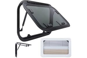 autozen Ausstellfenster Camper 500x300mm, Wohnmobilfenster Seitenfenster mit integriertem Rollo & Fliegengitter, RV Push Fenster für Van, Camper & Wohnwagen Fenster