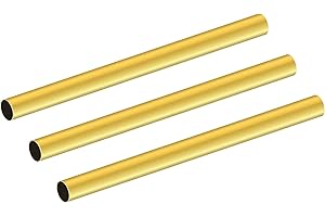 LAVMHAB Tubo rotondo in ottone, 7 mm di diametro esterno x 0,2 mm di spessore della parete x 200 mm di lunghezza, tubi rotondi in ottone senza cuciture, per artigianato fai da te (3 pezzi)