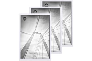 lincoolart Bilderrahmen 40x60 cm Weiß MDF Rahmen mit Bruchsicherem Acrylglas - 3er Set für Poster, Fotos & Wanddekoration