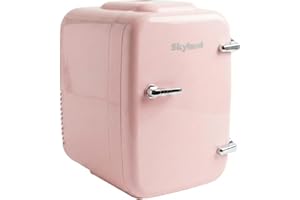 Skyland Mini Fridge 4L / 6 Can – Portable Cooler & Warmer for Skincare, Cosmetics, Food & Drinks – Quiet, Energy Efficient Personal Beauty Fridge for Home, Office, Car & Travel (Pink)