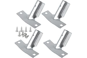 RobLuX 4 Piezas Soportes de Metal para Escoba con 8 Tornillos Conectores de Metal Compatibles Universal Mangos 23-24mm Soporte para Mango Escoba El Espacio Trabajo en Casa (Plateado)