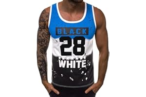 WAZZAP Debardeur Musculation Homme Imprimé Bodybuilding Sport Gym Fitness Tank Top Stringer sans Manches T-Shirt