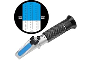 HHTEC Winzer Refraktometer 0-32 Brix (Zucker) 0-140 Öchsle 0-27 KMW mit ATC für Wein Bier Brauen für Messung des Zuckeranteils zur Herstellung von Qualitätsweinen mit Bedienungsanleitung in Deutsch
