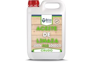 BRICOSALVAJE Aceite de Linaza CRUDO para la Madera | Ladrillo, Terrazo, Teja | Nutrición | Ecológico (1 Litro)