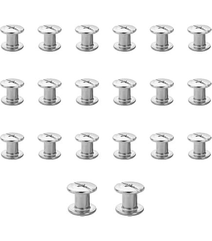 PATIKIL 20-Set Plastic Chicago Screws – 6mm Slotted Head Binding Posts, 5.5mm OD Leather Rivets For Belts, Scrapbooks, Photo Albums