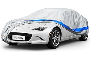 Holthly Funda Coche Exterior Impermeable, Cubre Coche de 10 Capas, Cubierta Coche Protector de Sol y Polvo, Capa para Carro Apto para Audi TT, Fiat 124 Spider, Mazda MX5,etc. 3S