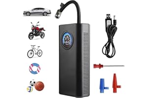 bestyks Compresor Aire Portátil 150 PSI Bomba De Aire Electrónica Portátil 7.4v Batería USB Recargable 3600mah Adaptador CC Bomba De Bicicleta Eléctrica Inflador De Neumáticos Bomba De Bola Eléctrica