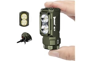 WUBEN Mini lampe de poche rechargeable E7 1800 lumens vert armée avec aimant – Lampe de poche EDC super lumineuse 6 modes rechargeable LED de type C ; lampe de poche IP68 pour lampes frontales