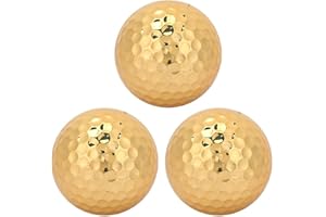Fyearfly Pelotas de Golf Doradas, Pelota de Golf Portátil Chapado en Oro, 3 Piezas Pelotas de Golf de Caucho Dorado Material Deportivo para Ejercicio al Aire Libre para Entrenamiento