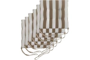 Il Tuo Artigiano Design Lot de 6 coussins pour chaises de jardin, fabriqués en Italie, coussins pour chaises de cuisine, 40 x 40 cm, rembourrages en éponge et acrylique doux (blanc et beige)