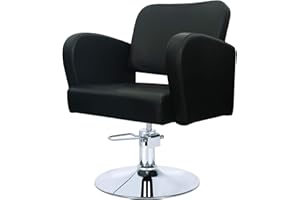 CRIS NAILS SL LOVECRAZY - Sillón Profesional de Peluquería, 360º Giratoria con Base Fijo y Apoyapies de Metal, Altura Regulable, Asiento Suave y Cómodo de Material Piel