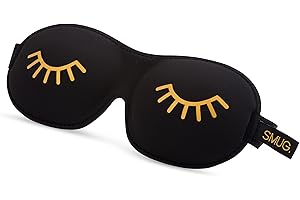 SMUG 100% Blackout Sleep & Eye Mask | Eyelash Extension Friendly | Eye Masks for Sleeping | Sleep Masks for Women & Men | Straps for Dream Comfort & Adjustability | Black Wink