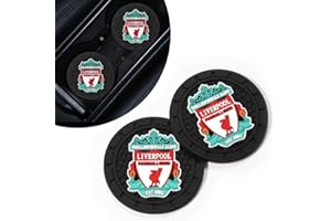 TSSYOKDO Car Cup Holder Coasters, 2PCS Silicone Non-Slip Auto Cup Holder Insert Coaster for Liverpool Football Fans, Unisex Car Cup Mat for Liverpool Football