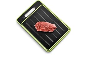 EMOTTLE 4 in 1 Defrosting Board, Miracle Melt Defrosting Board Fast Thaw Meat ＆ Frozen Food, Defrosting Tray Double As Cutting Board with Grater, Sharpener, 2-Sided Chopping Board (9.8"x14")