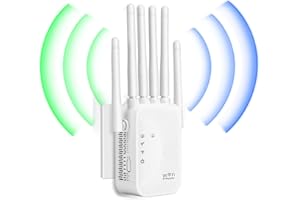 GENERICO Ripetitore WiFi Potente per Casa,Amplificatore Wifi,6 Antenna,2 Porte LAN,Estensore Wi-Fi per Casa e Ufficio,amplificatore segnale wifi,WiFi Extender,Coverage up to 1200m²,Plug and Play