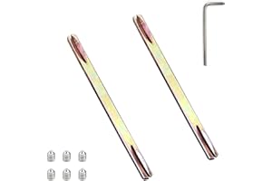 PARFCO Tige Poignée Carrée Fer 8 mm, 2 Pièces Tige Fendue pour Poignées, 8 x 130 mm Tige Carrée Fendue, avec Vis et Poignées, Bande Fendue à Tige Carrée, pour à Plupart Poignées de Porte