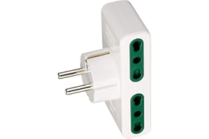 Vimar - Adaptador de enchufe Schuko + 4 tomas 10/16, Blanco