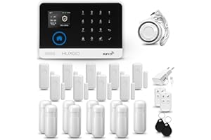 HUXGO® HXA003 Antifurto casa wireless WiFi + GSM 4G con sirena | Kit allarme casa senza fili: 9x rilevatori di movimento, 9x sensori di allarme per finestre/porte | Allarme Casa, Appartamento