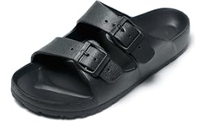 JOMIX Claquettes Femme Tongs Femme avec Boucle Réglable Chaussons d'été en Caoutchouc Confortable pour Douche Piscine Plage