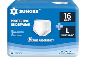 ‎SUNKISS SUNKISS TrustPlus Inkontinenz Pants für Erwachsene, Saugfähige Windelhosen mit Elastischen Bündchen für Männer und Frauen, Diskreter Auslaufschutz bei Blasenschwäche, Größe L, 16 Stück