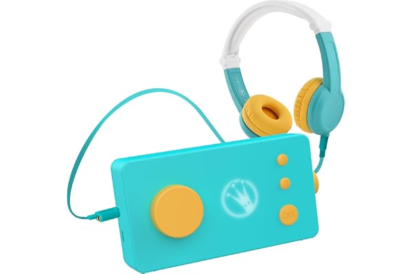 Lunii - Pack de Voyage Ma Fabrique à Histoires Verte et Son Casque - Boîte à Histoires avec Casque Audio Enfant - Livre Audio de 24 Histoires interactives Inclus à télécharger