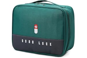 Katmerio Borsa per Medicinali - Set da Viaggio Medica Portatile, Capacità Elevata, Impermeabile per Viaggi, Casa, Ufficio - di Emergenza Vuota in 2 Dimensioni